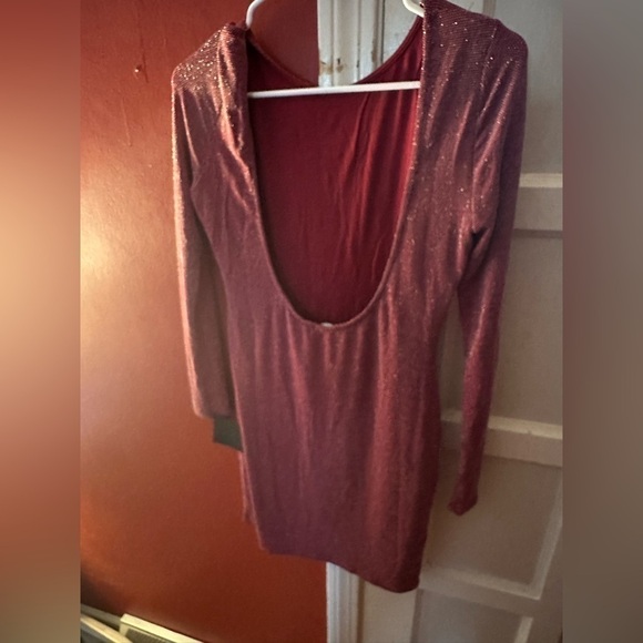Lulus Gift of Love Red and Silver Backless Long Sleeve Bodycon Dress - Picture 9 of 16